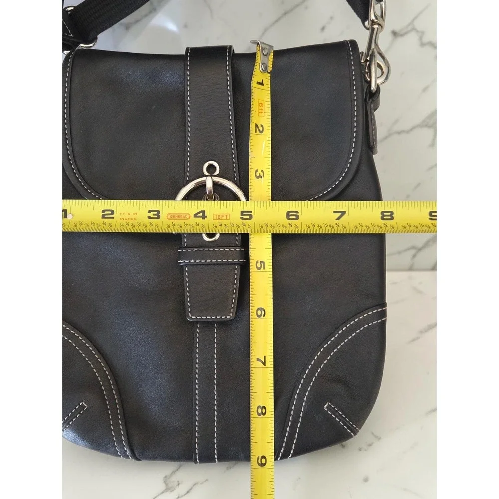 Vintage 2005 Coach Soho‎ Buckle Flap Crossbody Bag 4786 Black Leather Y2K